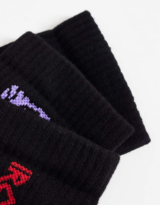 ASOS DESIGN - Pack de 3 pares de calcetines multicolores con estampado gráfico de Iron Maiden, 2 de 3