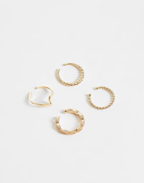 ASOS DESIGN - Pack de 4 anillos para los dedos de los pies dorados - view 1