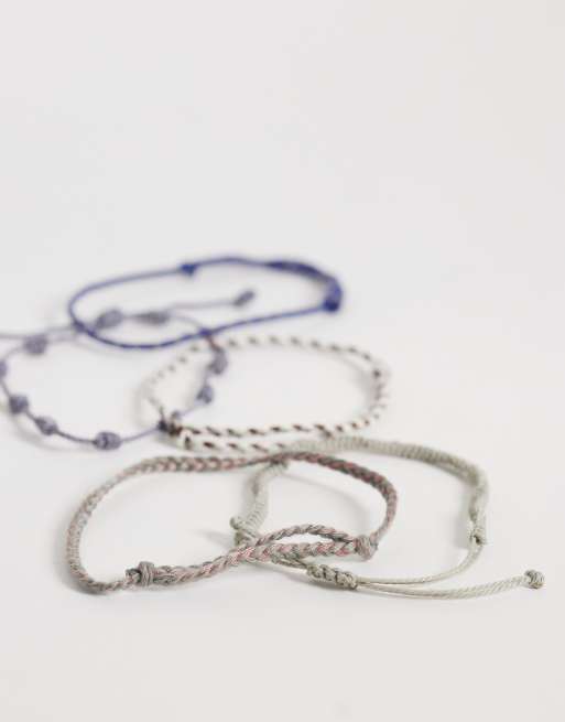 ASOS DESIGN pack de 5 pulseras con cordón en multicolor, 2 de 3