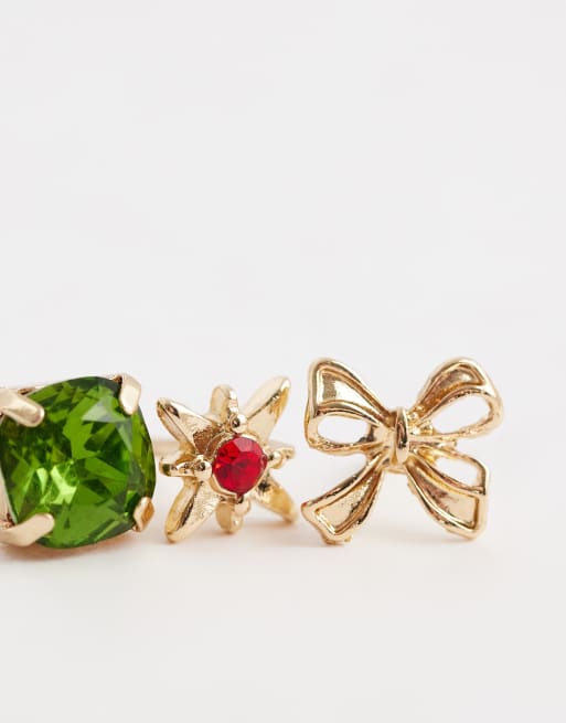 ASOS DESIGN pack of 12 brooches with mixed gem pin studs, 2 of 3