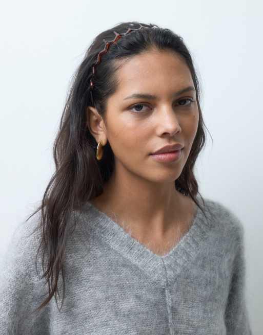 ASOS DESIGN pack of 2 90's headbands in black and tort resin, 3 of 4