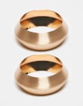 [ASOS DESIGN] ASOS DESIGN pack of 2 bangles with brushed detail in gold tone No Size gold