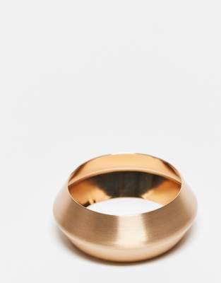 Asos Design Pack Of 2 Bangles With Brushed Detail In Gold