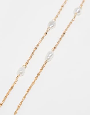 Asos Design Pack Of 2 Belly Chains In Gold