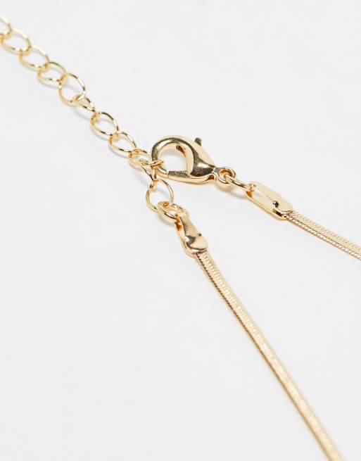 ASOS DESIGN pack of 2 belly chains with real semi precious green chippings in gold tone, 4 of 4
