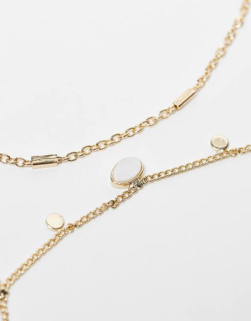 ASOS DESIGN pack of 2 friendship bracelets with pearl and chain design, 2 of 4