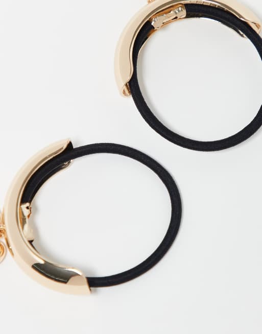 ASOS DESIGN pack of 2 hair cuffs with charm details in gold tone, 3 of 3