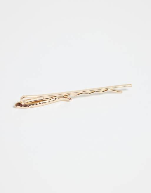 ASOS DESIGN pack of 2 hair slides with fish design in gold tone, 3 of 3