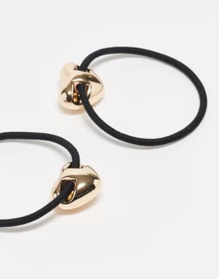 Asos Design Pack Of 2 Hairbands With Heart Detail
