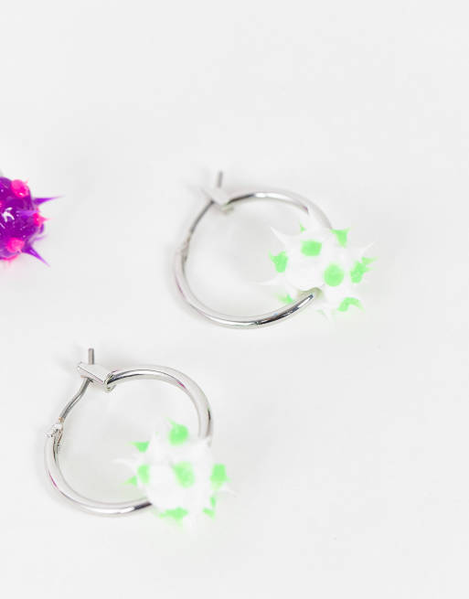 Spiky hot sale rubber earrings