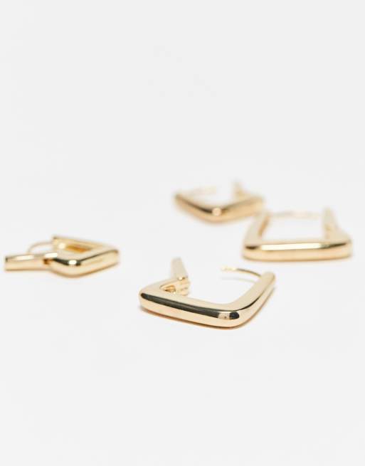 Gold triangle deals hoop earrings