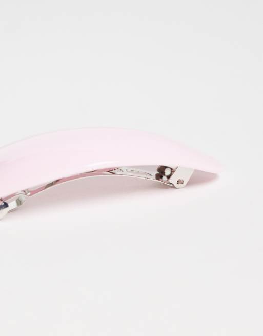 ASOS DESIGN pack of 2 mini oval barrettes in burgundy and pink , 2 of 3