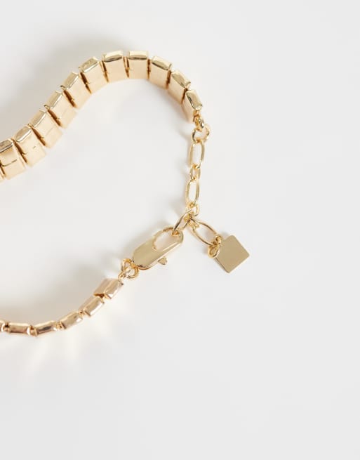 ASOS DESIGN pack of 2 mixed bangles with vintage-design in gold tone, 3 of 3
