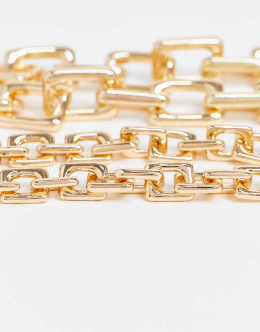 1pc Large Gold-tone Acrylic Cloud Square Chunky Chain Shoulder