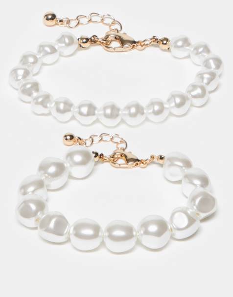 ASOS DESIGN pack of 2 pearl bracelets - view 1