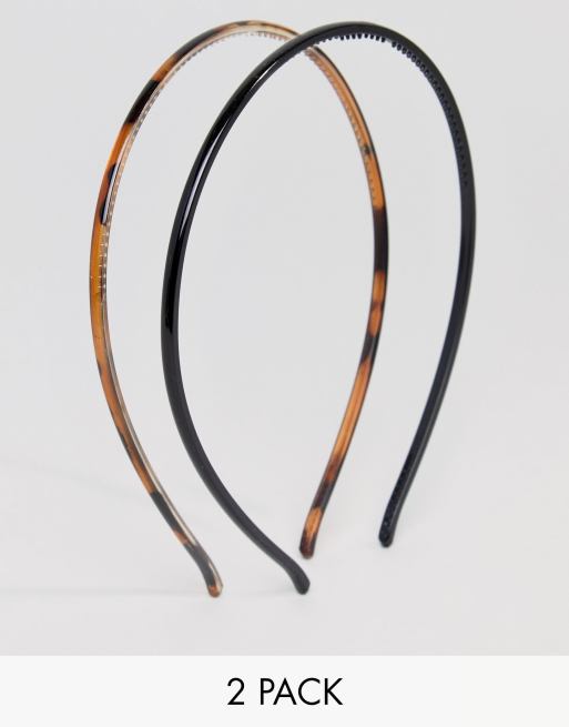 ASOS DESIGN pack of 2 plastic headbands