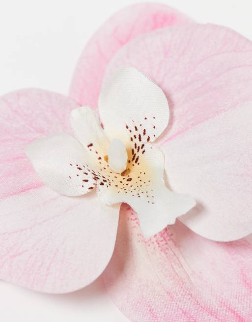 ASOS DESIGN pack of 2 shoe clips with faux orchid flowers in pink