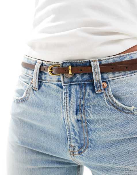 ASOS DESIGN pack of 2 skinny waist and hip belts - view 1