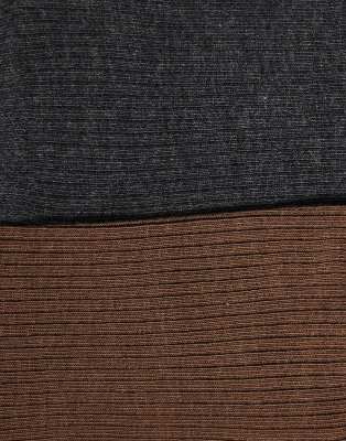 Asos Design Pack Of 2 Soft Cotton Ribbed Socks In Blue