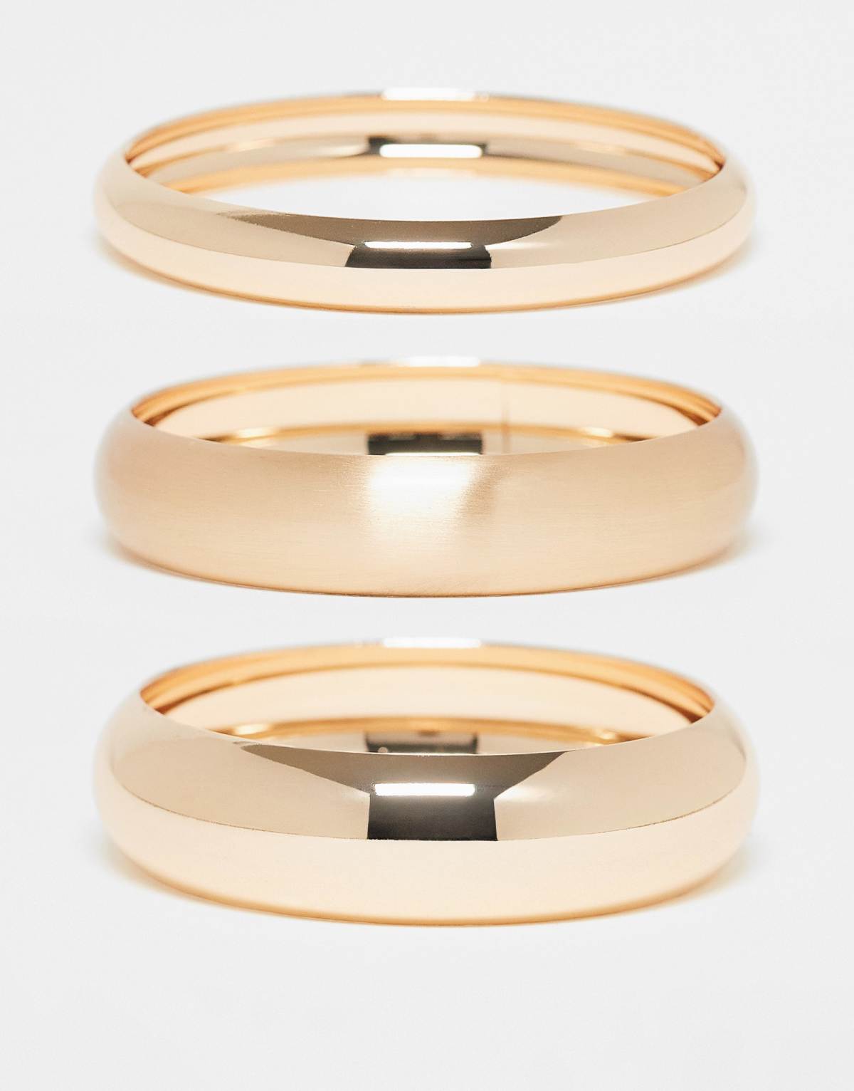 ASOS DESIGN pack of 3 bangles in gold tone