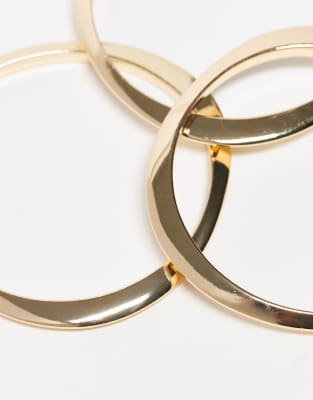 Asos Design Pack Of 3 Bangles With Clean Detail In Brown