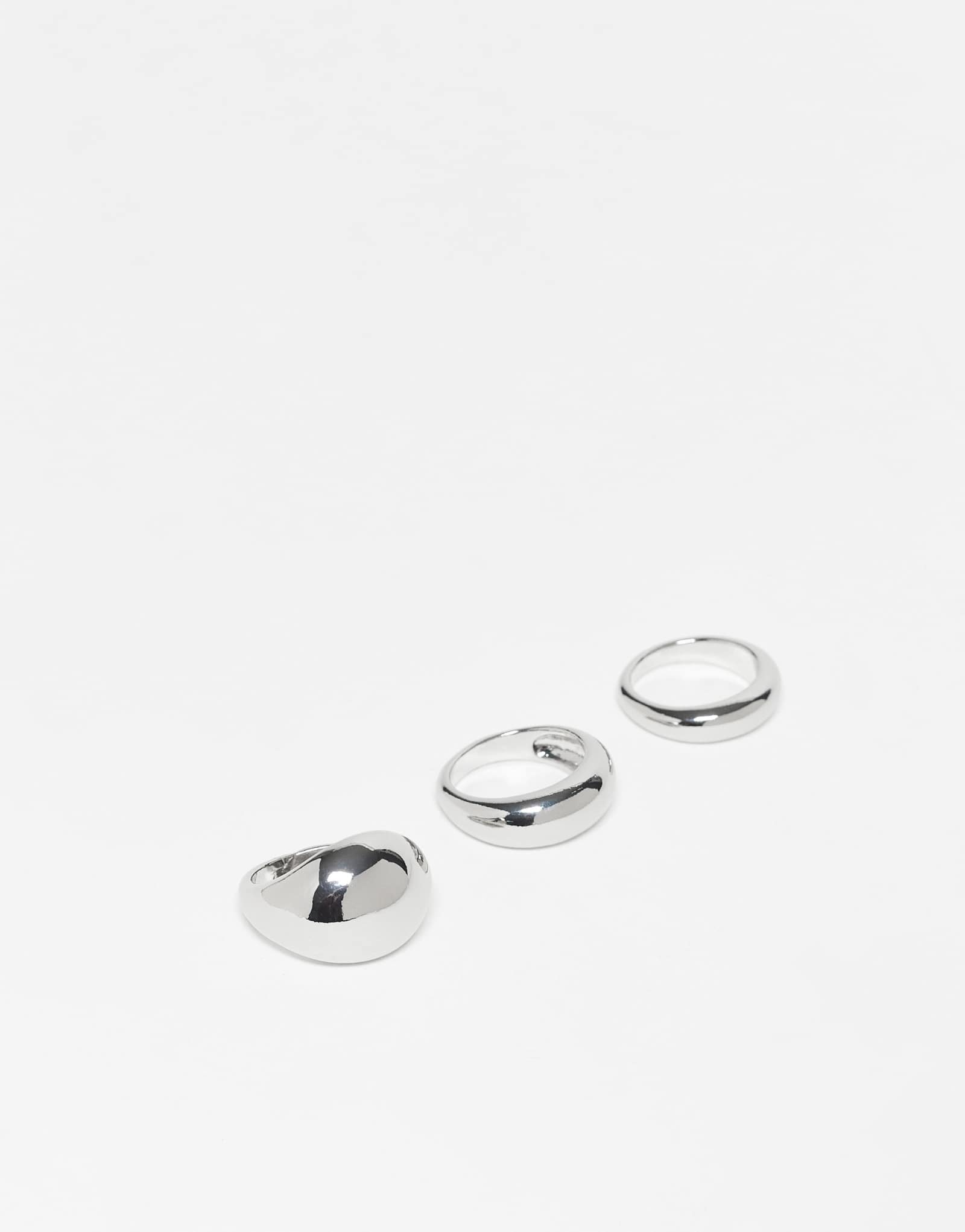 ДИЗАЙНЕРСКИЙ набор ASOS из 3 массивных колец-пузырьков серебристого цвета