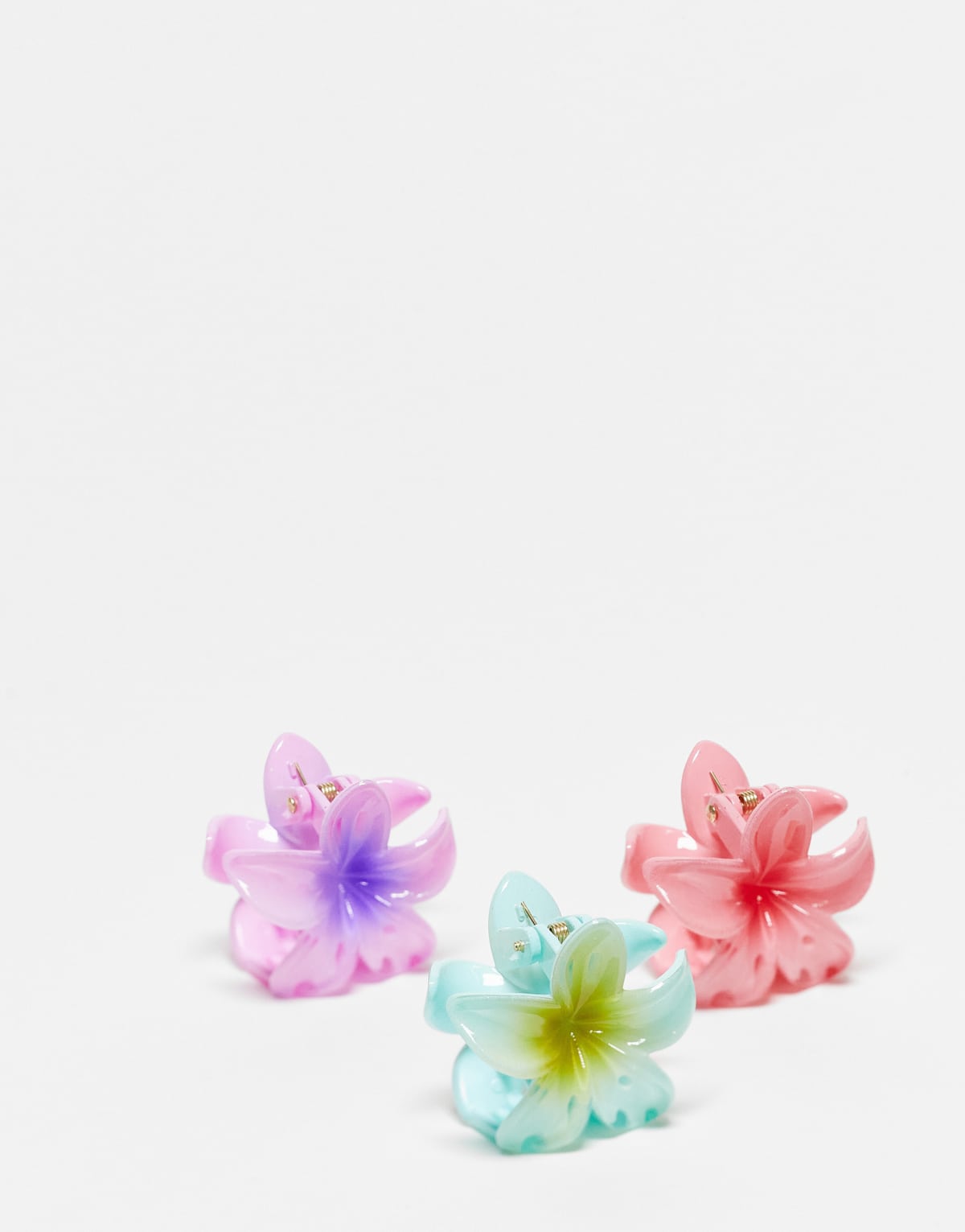 ASOS DESIGN pack of 3 mini claws with hibiscus design