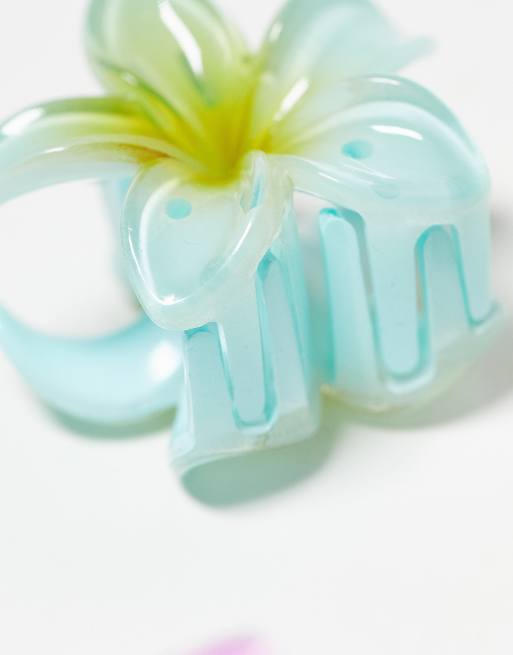 ASOS DESIGN pack of 3 mini claws with hibiscus design