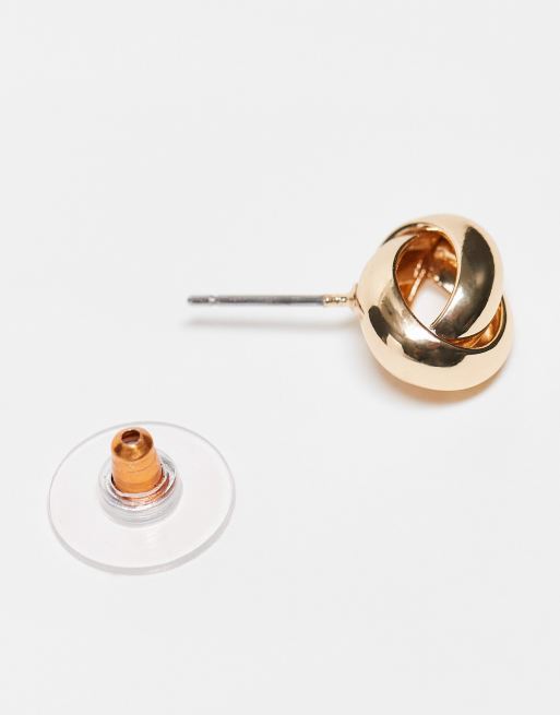 ASOS DESIGN pack of 3 mixed earrings with molten design in gold tone ASOS