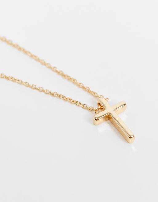 ASOS DESIGN pack of 3 necklaces with cross pendant in gold tone, 4 of 4