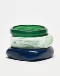 [ASOS DESIGN] ASOS DESIGN pack of 3 resin bangles in green and blue-Multi No Size multi