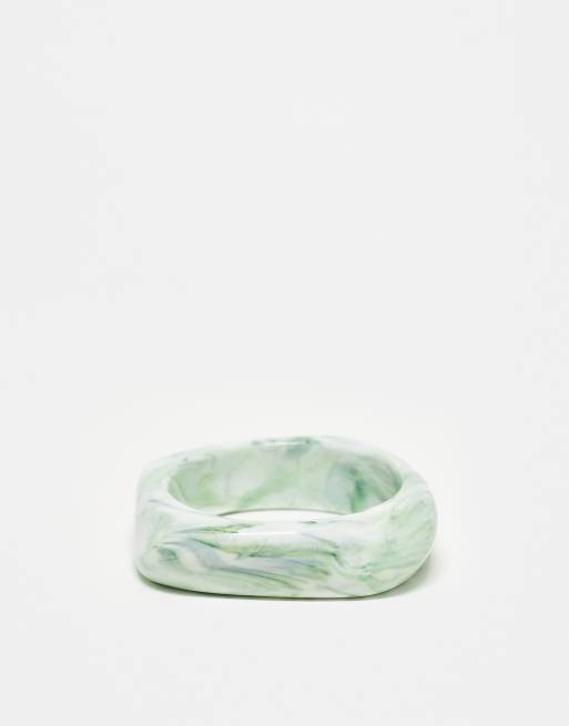 ASOS DESIGN pack of 3 bangles with resin neutral design