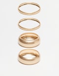 [ASOS DESIGN] ASOS DESIGN pack of 4 bangles in brushed gold tone No Size GOLD