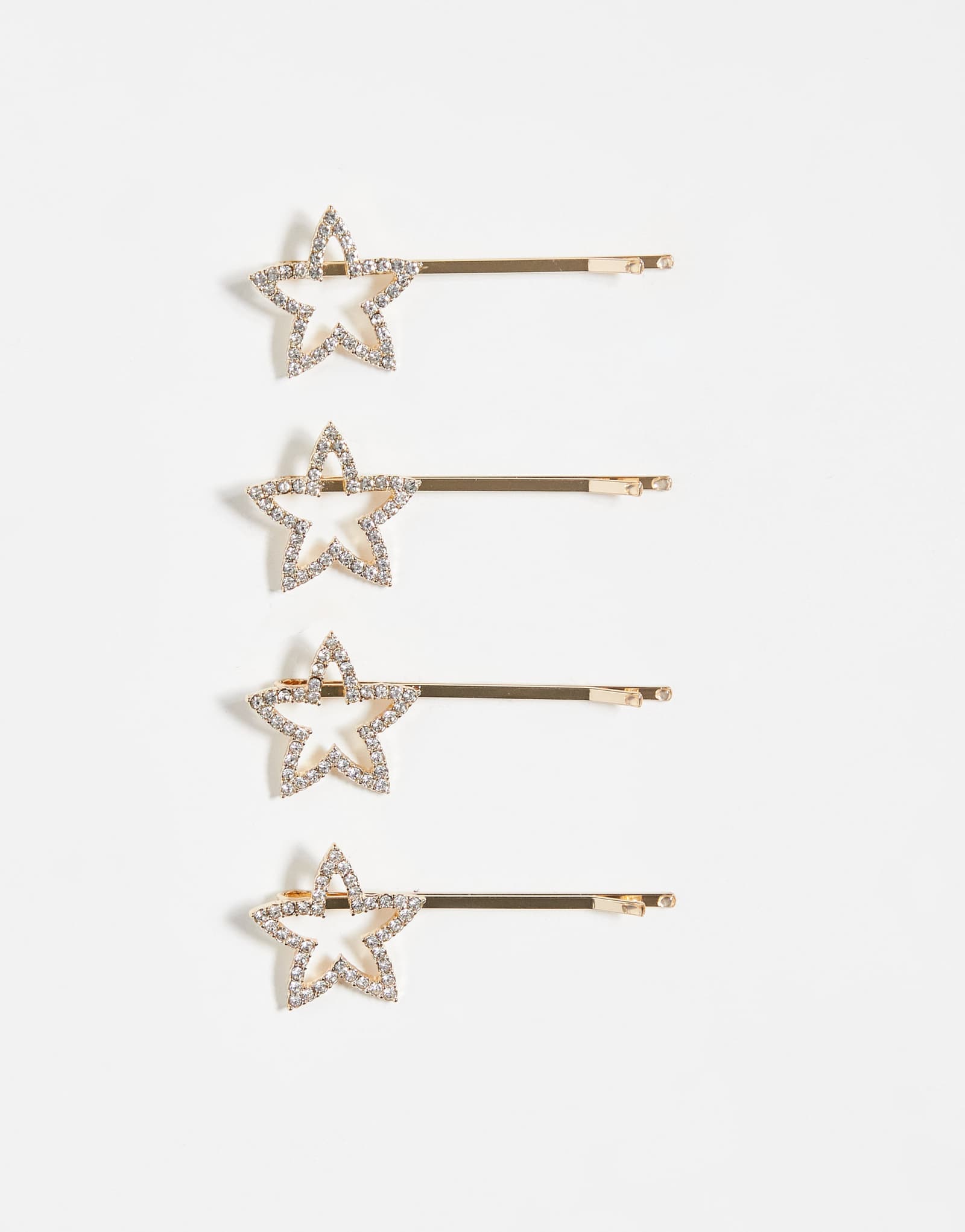 ДИЗАЙНЕРСКИЙ набор ASOS из 4-х золотистых заколок для волос crystal star