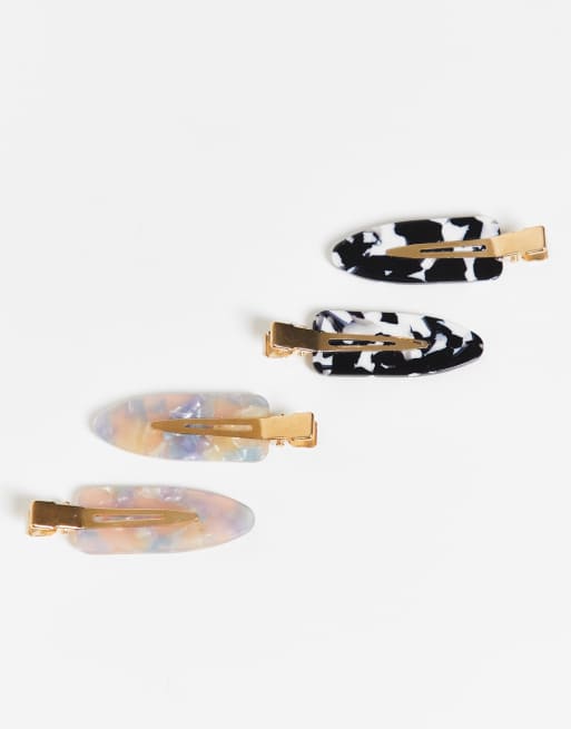 ASOS DESIGN pack of 4 styling clips in resin , 2 of 4