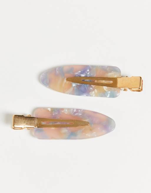 ASOS DESIGN pack of 4 styling clips in resin , 3 of 4