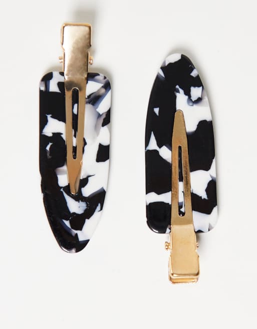 ASOS DESIGN pack of 4 styling clips in resin , 4 of 4