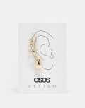 [ASOS DESIGN] ASOS DESIGN pack of 5 ear cuffs with single hoop in gold tone No Size gold