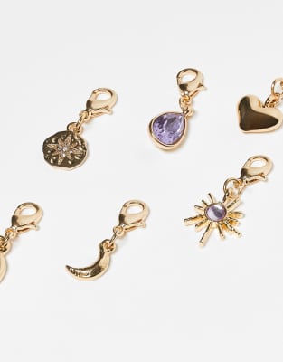 Asos Design Pack Of 6 Charms For Shoes And Accessories