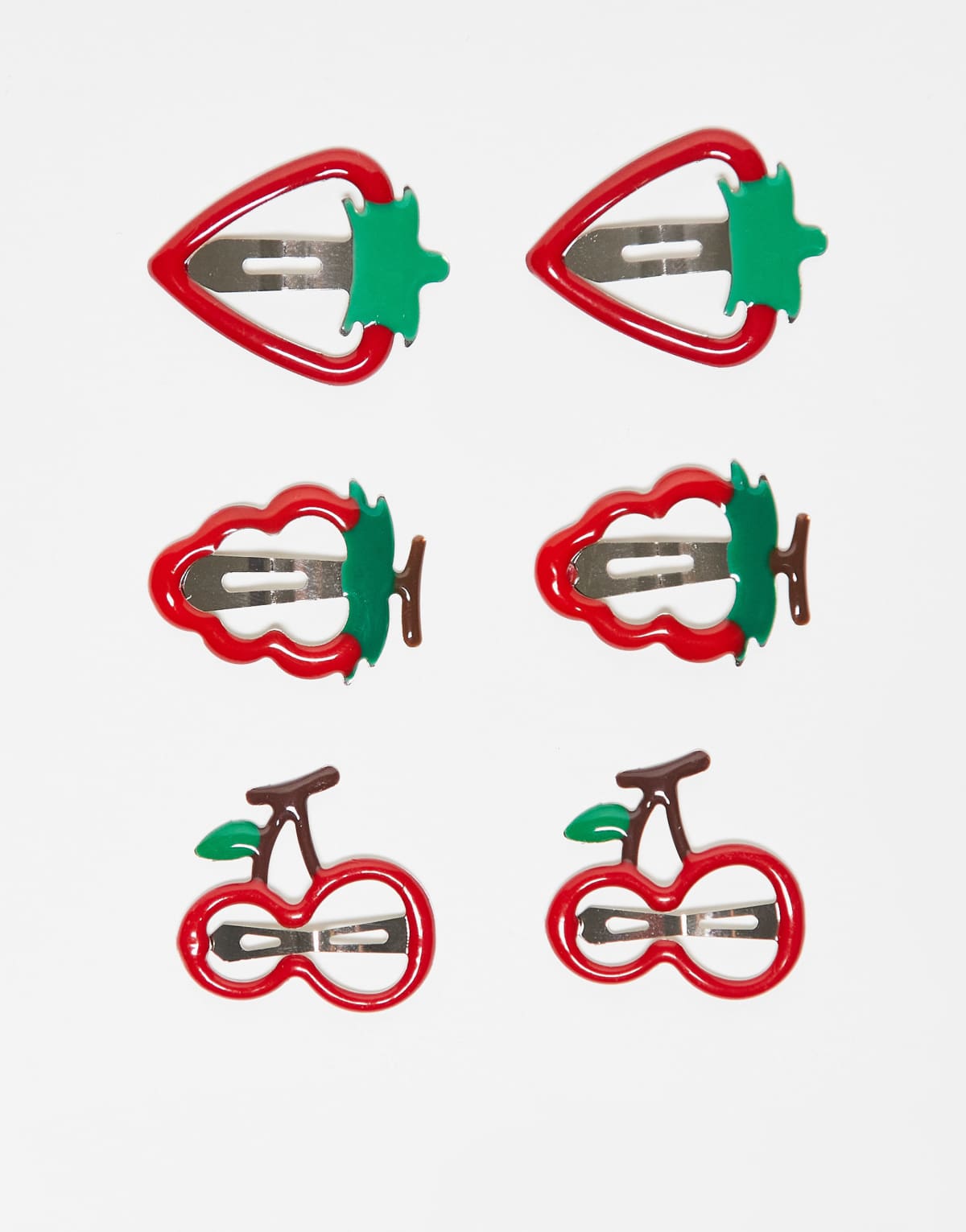 ASOS DESIGN pack of 6 fruit hair clips