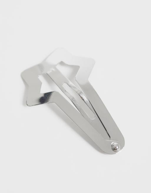 ASOS DESIGN pack of 6 mini star hair clips in silver tone, 2 of 3