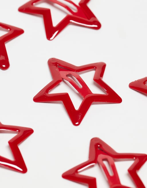 ASOS DESIGN pack of 6 star clips in red | ASOS