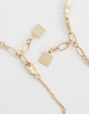 Asos Design Pack Of Two Anklets In Pattern