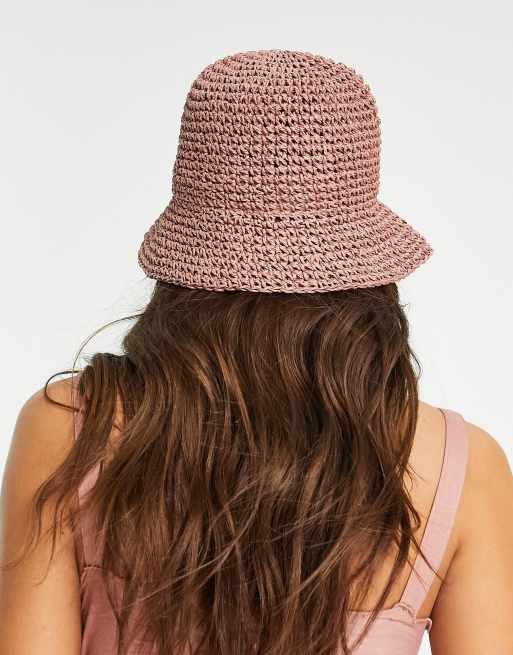 Packable straw bucket hot sale hat