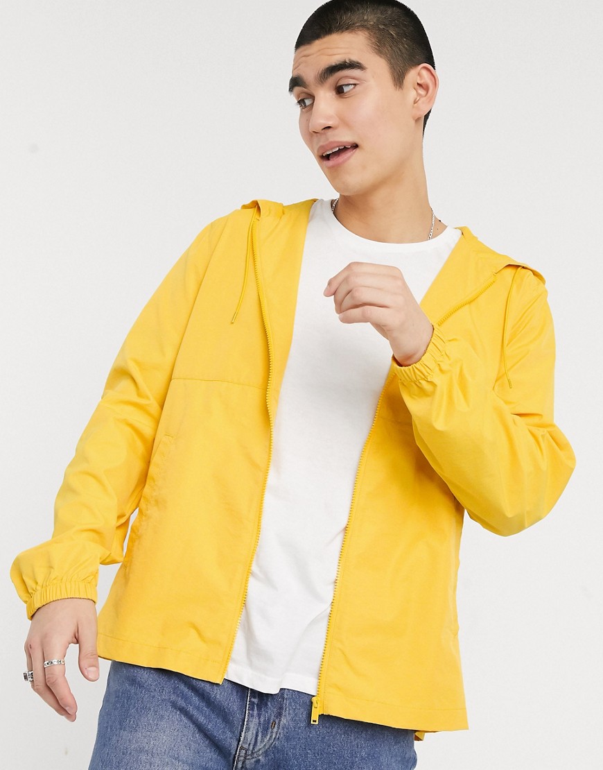 ASOS DESIGN packable fanny pack raincoat in yellow