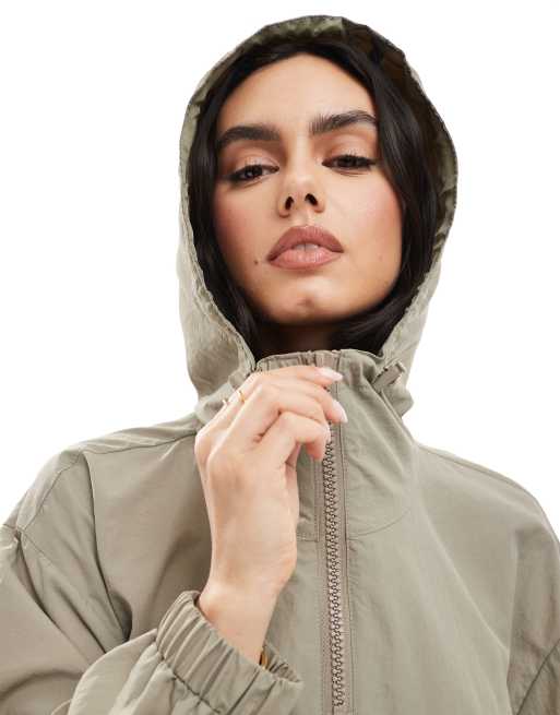 ASOS DESIGN packable trench jacket in sage