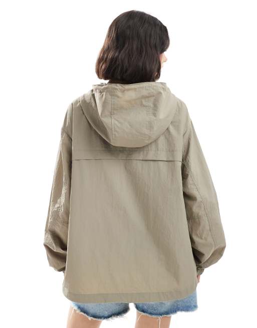 ASOS DESIGN packable trench jacket in sage