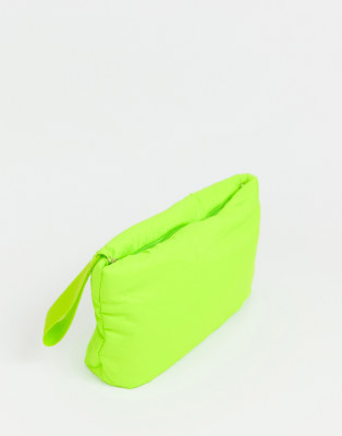 neon green clutch bag