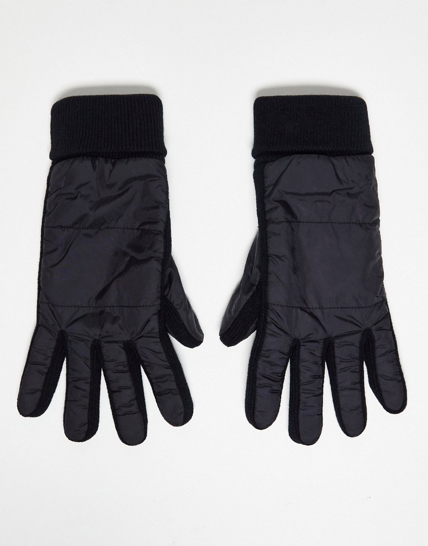 ASOS DESIGN padded gloves in black