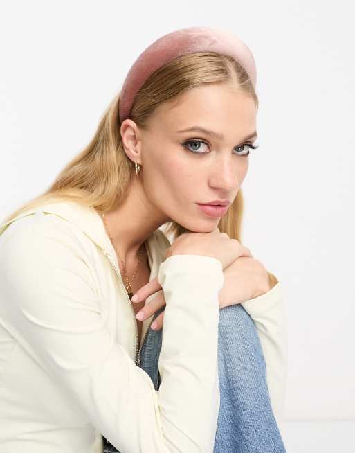 ASOS DESIGN padded headband in dusty pink velvet | ASOS display picture 1